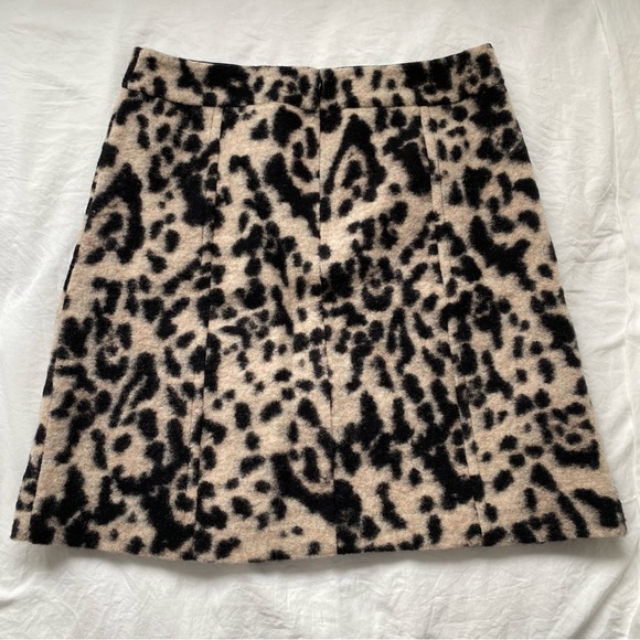 Wool Leopard Print Skirt - Picture 4 of 5
